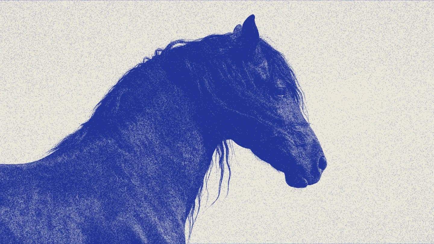 Blue hour: A soft blue ink print with broken paper grain.